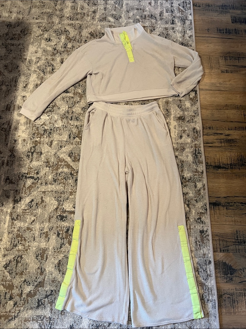 Free People waffle lounge set size medium